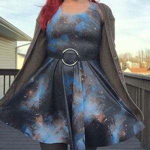 Blackmilk Galaxy Black Skater Dress